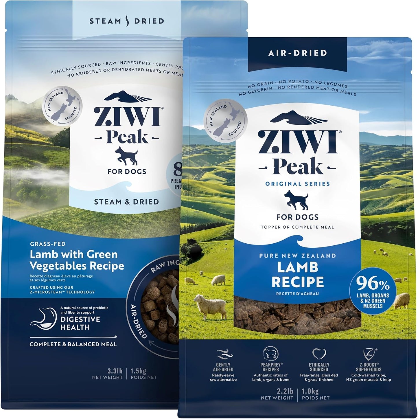 ZIWI Peak Large Lamb Dry Dog Food Bundle- Air-Dried Lamb (35.2oz) + Steam & Dried Lamb w/Vegetables (113.6oz) - Image 12