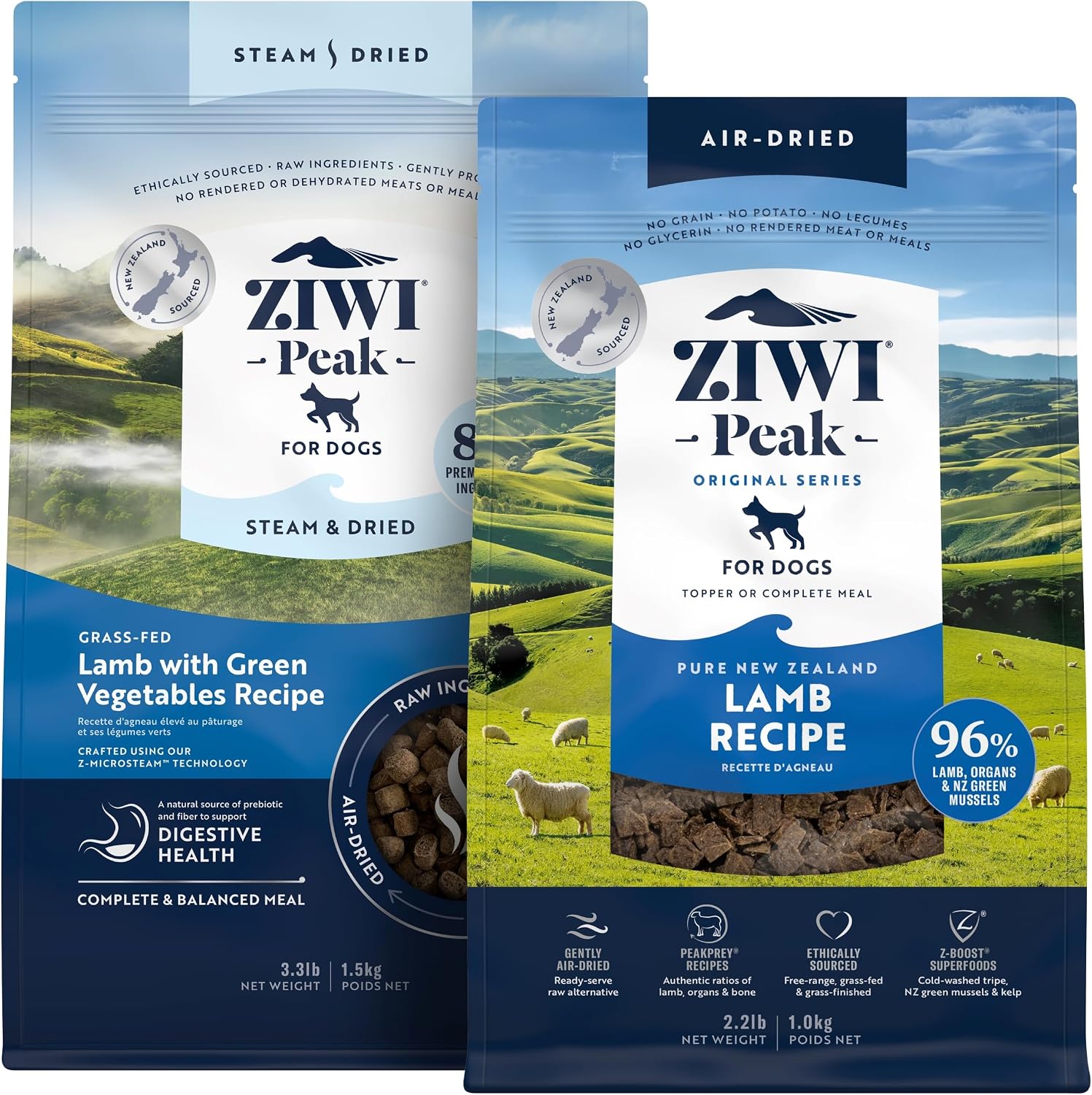 ZIWI Peak Large Lamb Dry Dog Food Bundle- Air-Dried Lamb (35.2oz) + Steam & Dried Lamb w/Vegetables (113.6oz) - Image 12