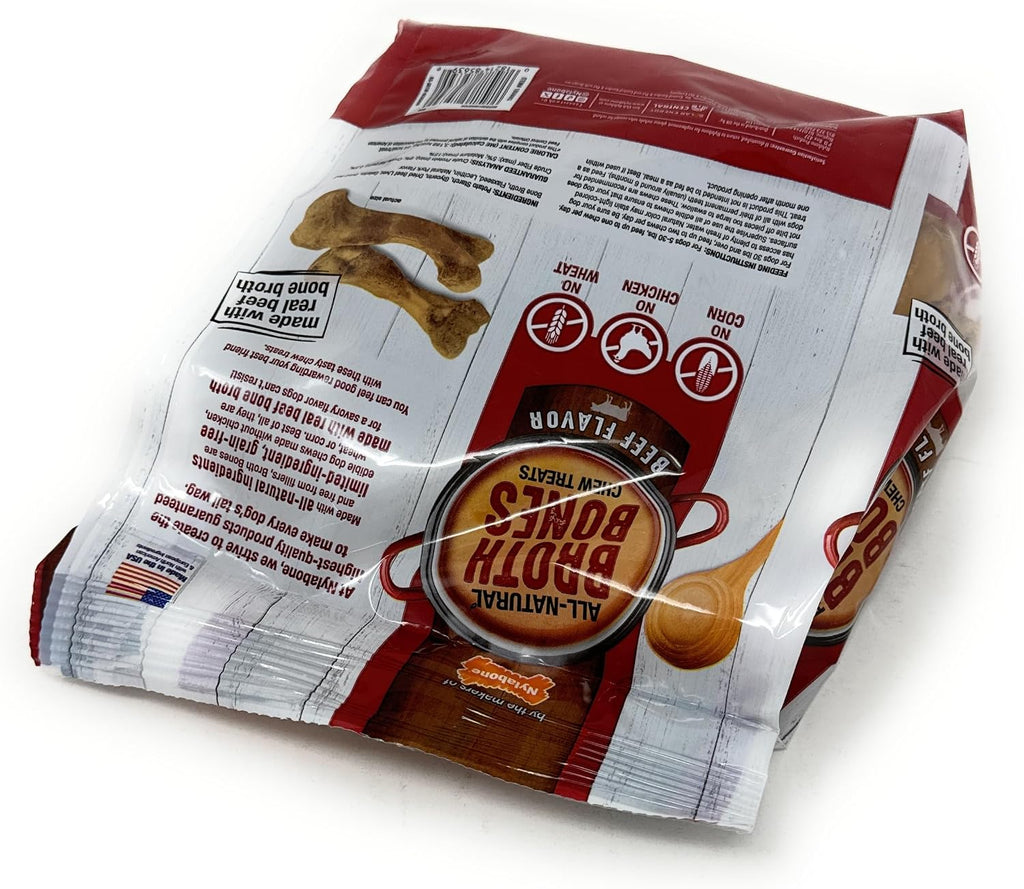 Nylabone beef broth bones back of packaging details