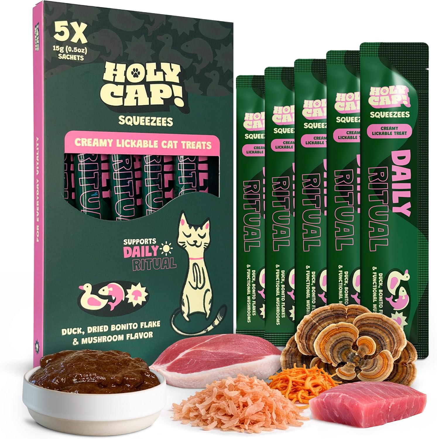 Calm & Chill Grain-Free Lickable Cat Treats 5 Squeezable Pure Tubes (0.5 oz Each), Mackerel & Turkey Flavor, Creamy Cat Pure with Clean Ingredients, Hand-Fed Treat or Meal Topper - Image 10
