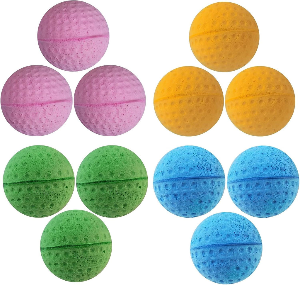 GINFH noise-free cat soccer balls scattered on the floor for interactive pet exercise.