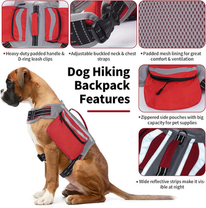 DENTRUN nylon dog harness vest highlighting the top lifting handle and D-ring