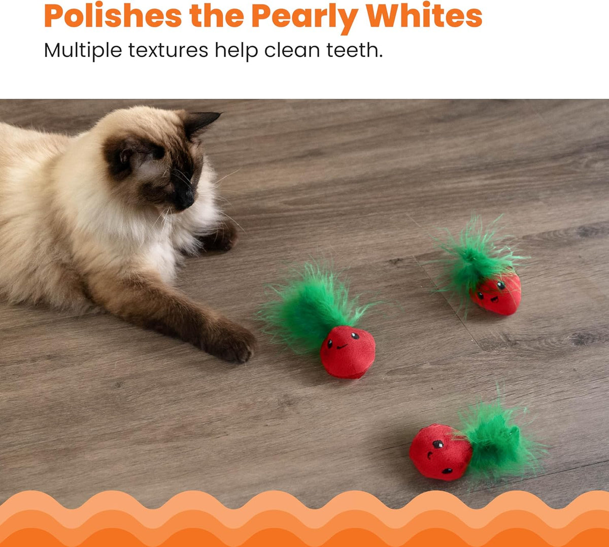 Catstages interactive plush toys displaying the lightweight shape designed for indoor cats.