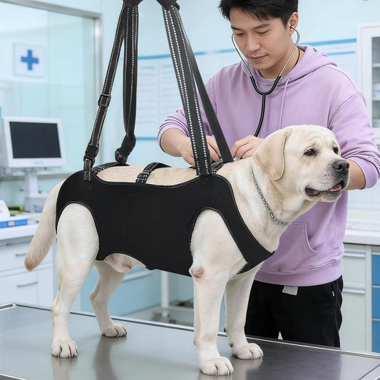 Dog Lift Harness with Pocket Full Body Dog Harness with Adjustable Handle Dog Carrying Sling Pet Legs Support Sling for Senior Dogs Joint Injuries Post Surgery Recovery Hiking,Black,XL - Image 3