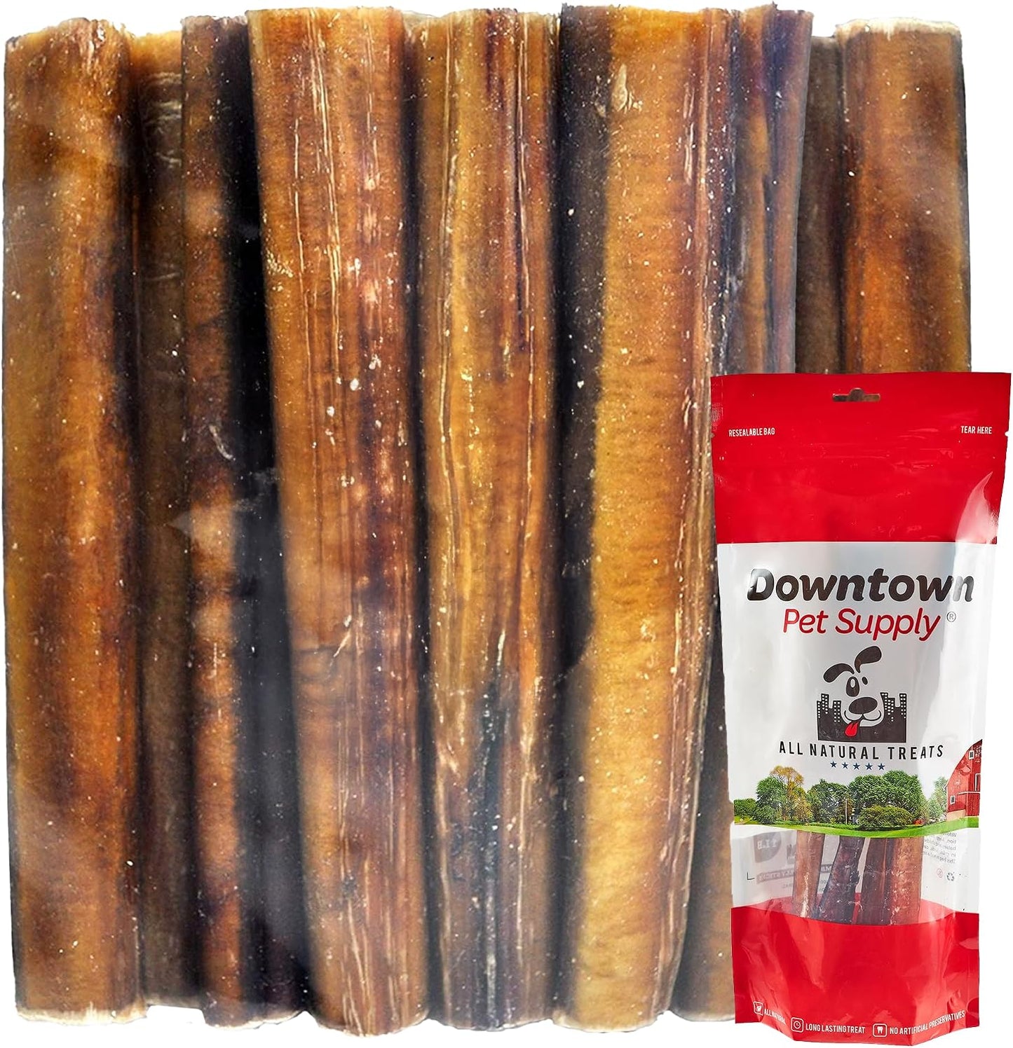 Downtown Pet Supply Jumbo Bully Sticks front view premium packaging
