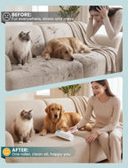 Delomo eco-friendly pet hair remover on grey fabric surface