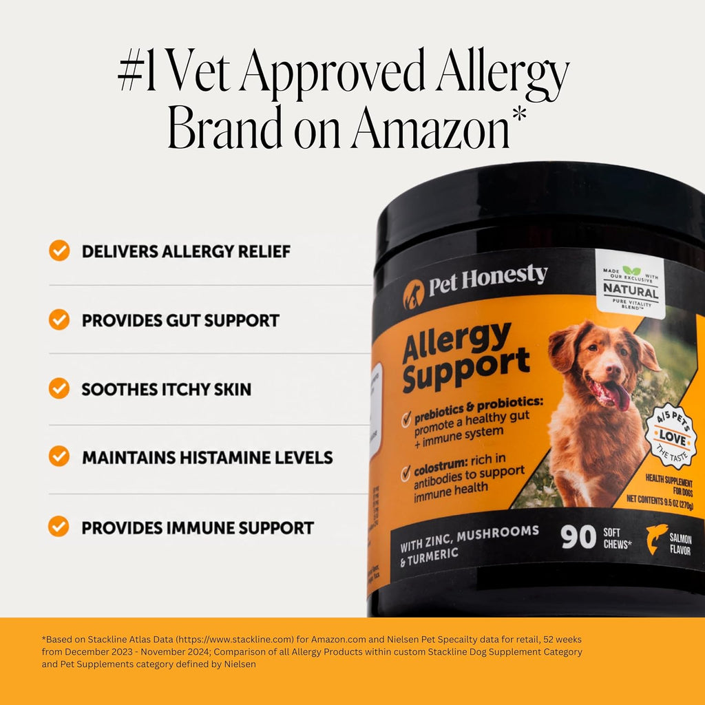 Pet Honesty allergy support salmon soft chews packaging close up