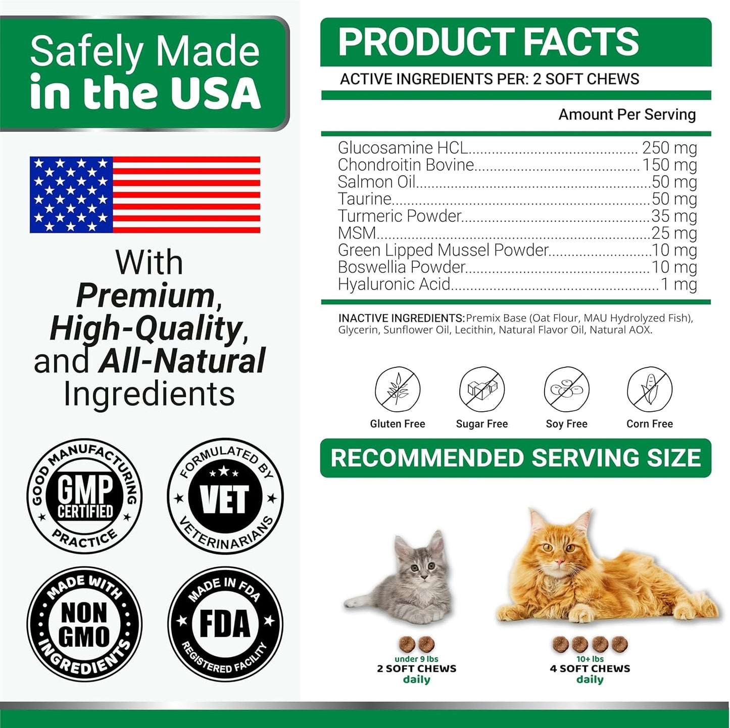 Veterinarian formulated label on Yuma's cat joint care bottle