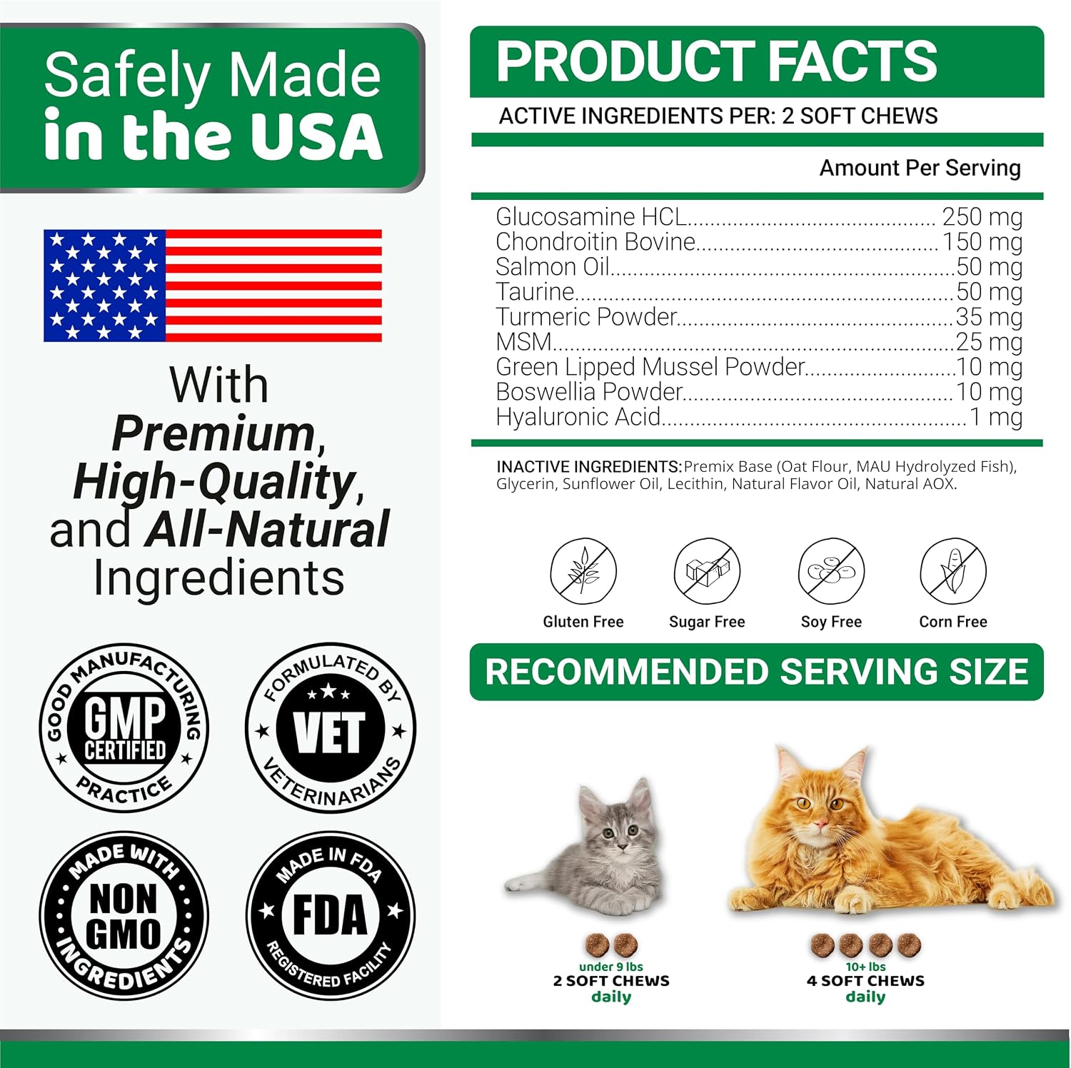Veterinarian formulated label on Yuma's cat joint care bottle