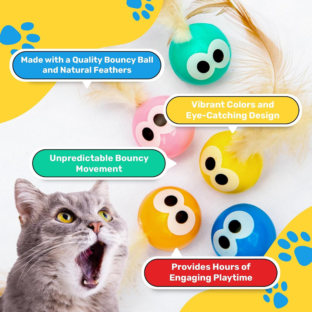 Bouncy Tails three pack cat toys displayed together on a flat surface.