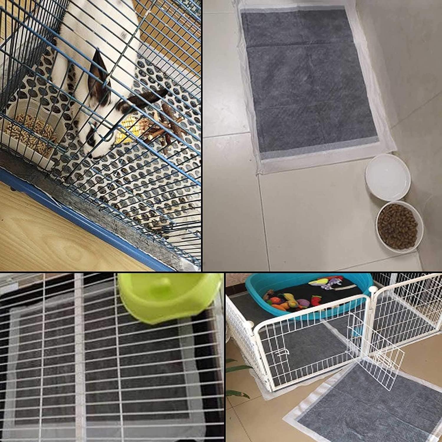 Pads being trimmed to fit guinea pig cage