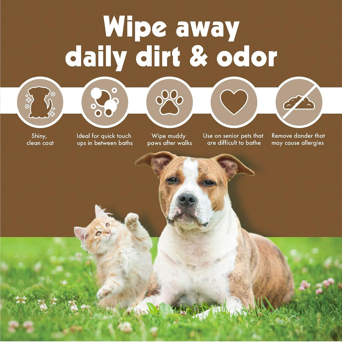 Premium USA imported Petkin oatmeal pet wipes for itchy dry skin.