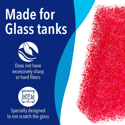 Ergonomic fish tank scrubbing pad removing algae from glass walls