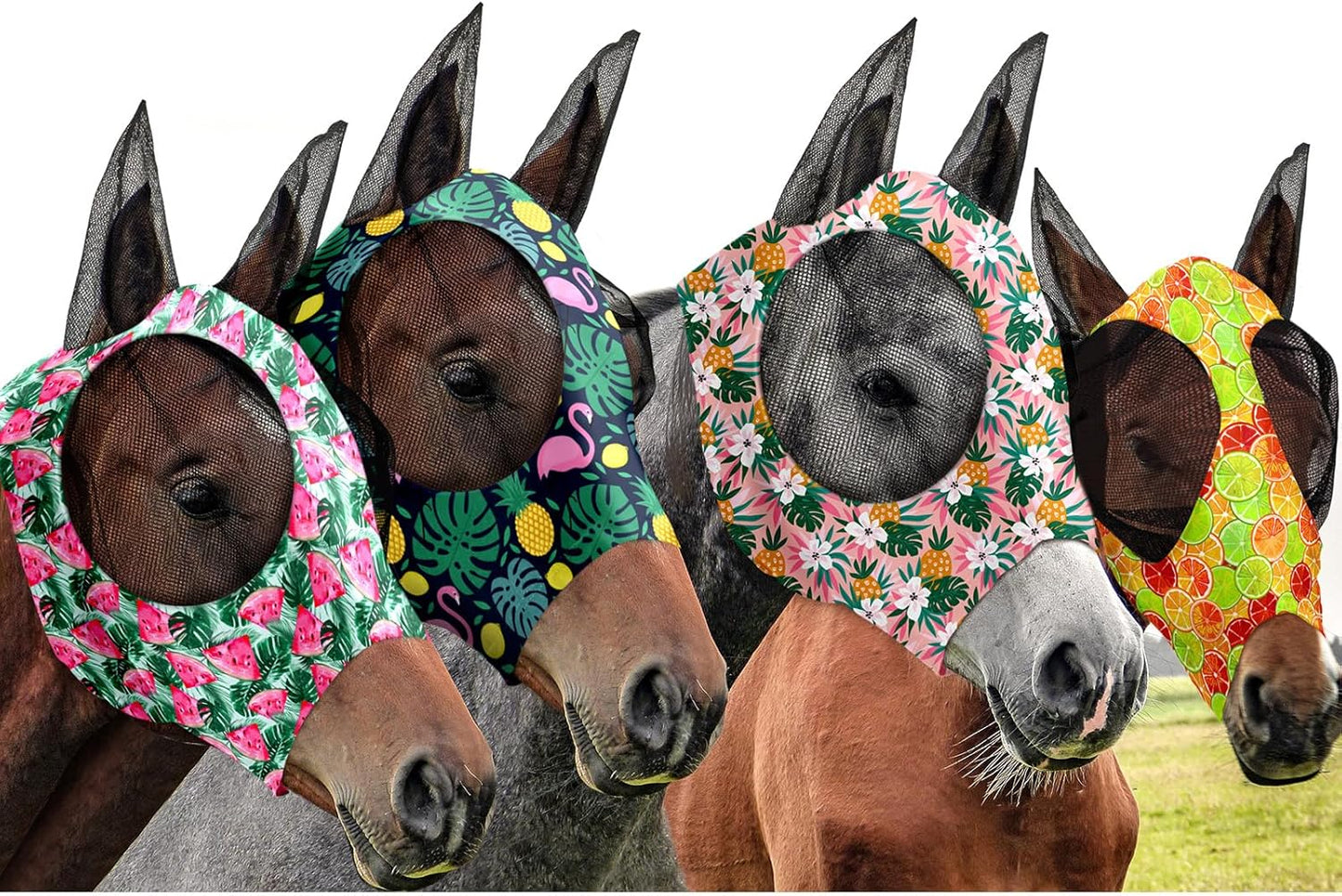 Packaging view of Frienda horse fly mask set