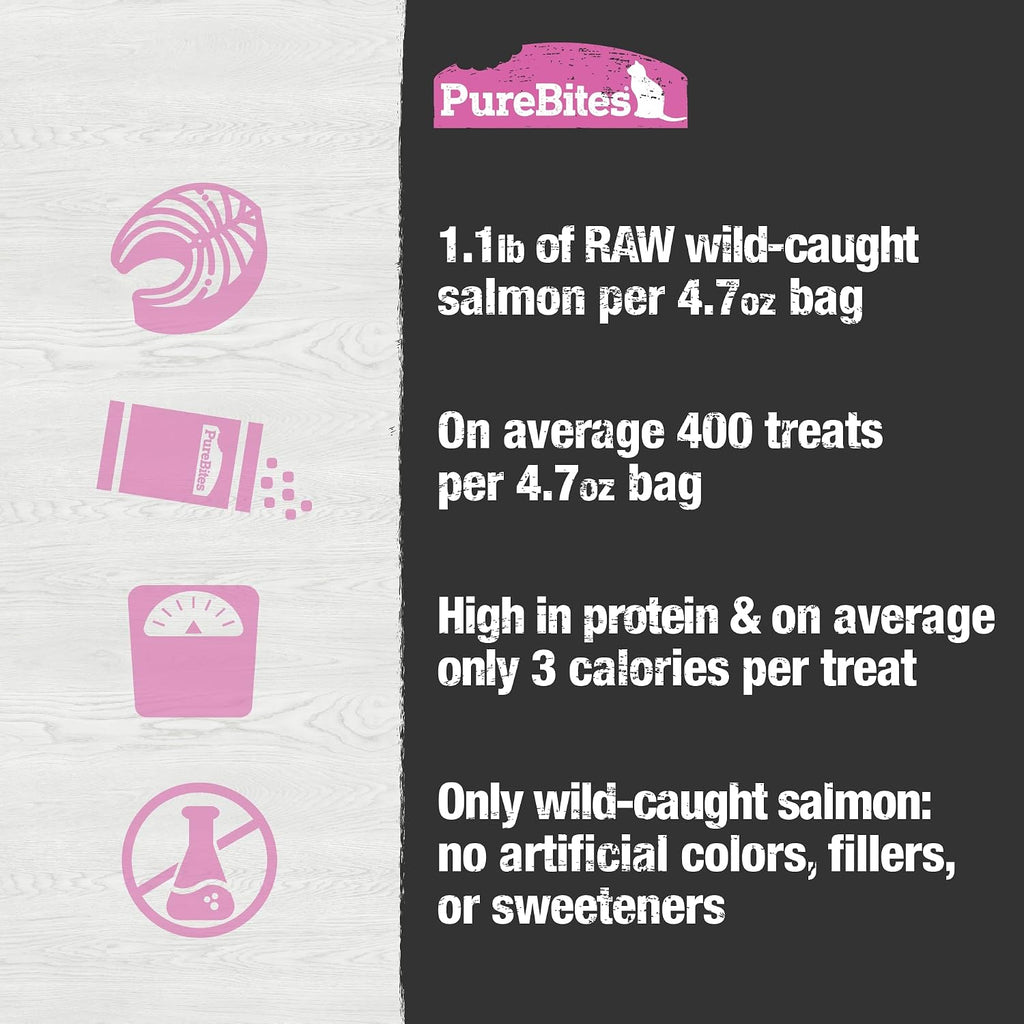 PureBites freeze dried salmon pieces texture close up