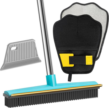 SOCCSO Carpet Rake for Pet Hair Removal (3 Pack),Dog Cat Fur Remover Rubber Broom,Carpet Rake - 60" Long Handle Lint Shaver Cleaner Tools,Scraper Brush for Carpet,Rug,Car Mat,Couch,Pet Bed,Furniture - Image 10