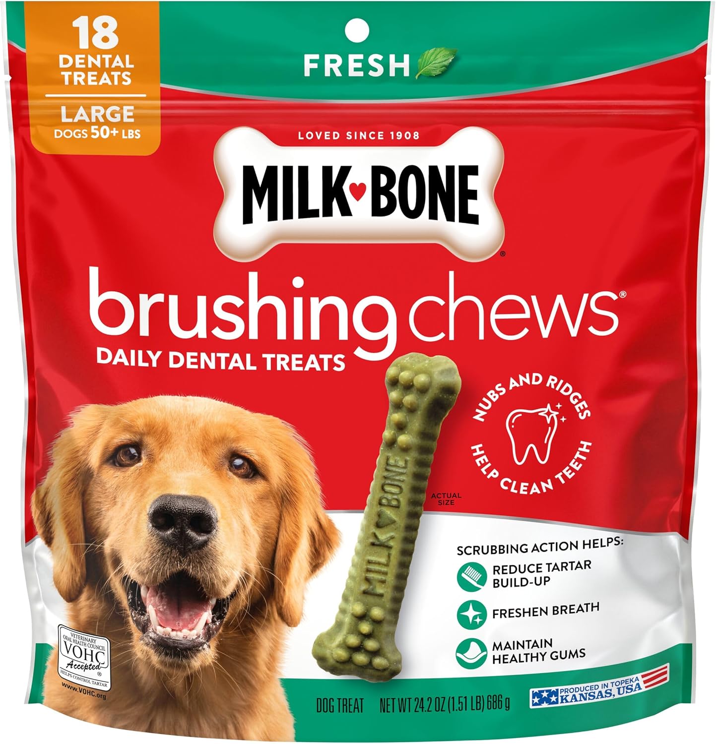Milk-Bone Brushing Chews Original Chicken Flavor Daily Dental Dog Treats, Small/Medium, 19.6 Oz. Bag - Image 15