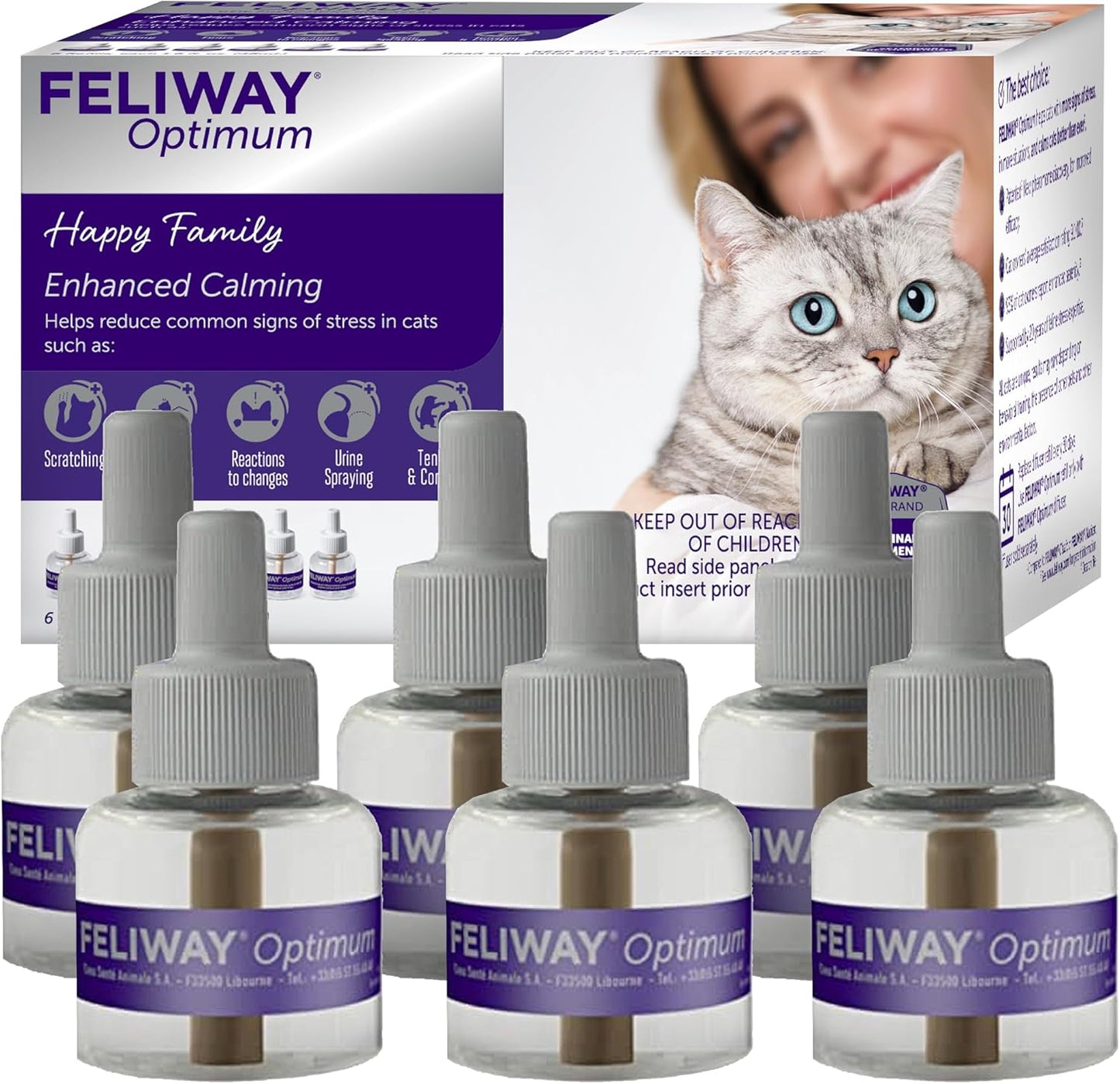 FELIWAY Optimum Cat Calming Diffuser Refill (3 Pack, 90 Day Supply) - Cat Pheromone Diffuser Refill for Advanced Support to Reduce Stress, Spraying, Scratching, Fighting and Hiding - Image 11