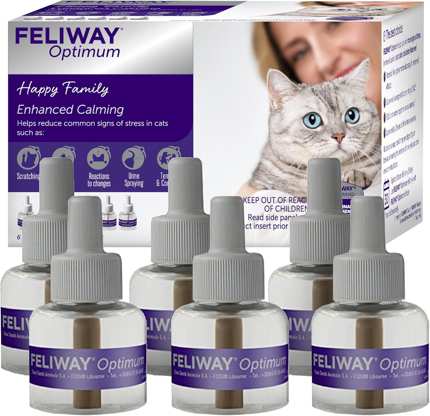 FELIWAY Optimum Cat Calming Diffuser Refill (3 Pack, 90 Day Supply) - Cat Pheromone Diffuser Refill for Advanced Support to Reduce Stress, Spraying, Scratching, Fighting and Hiding - Image 11