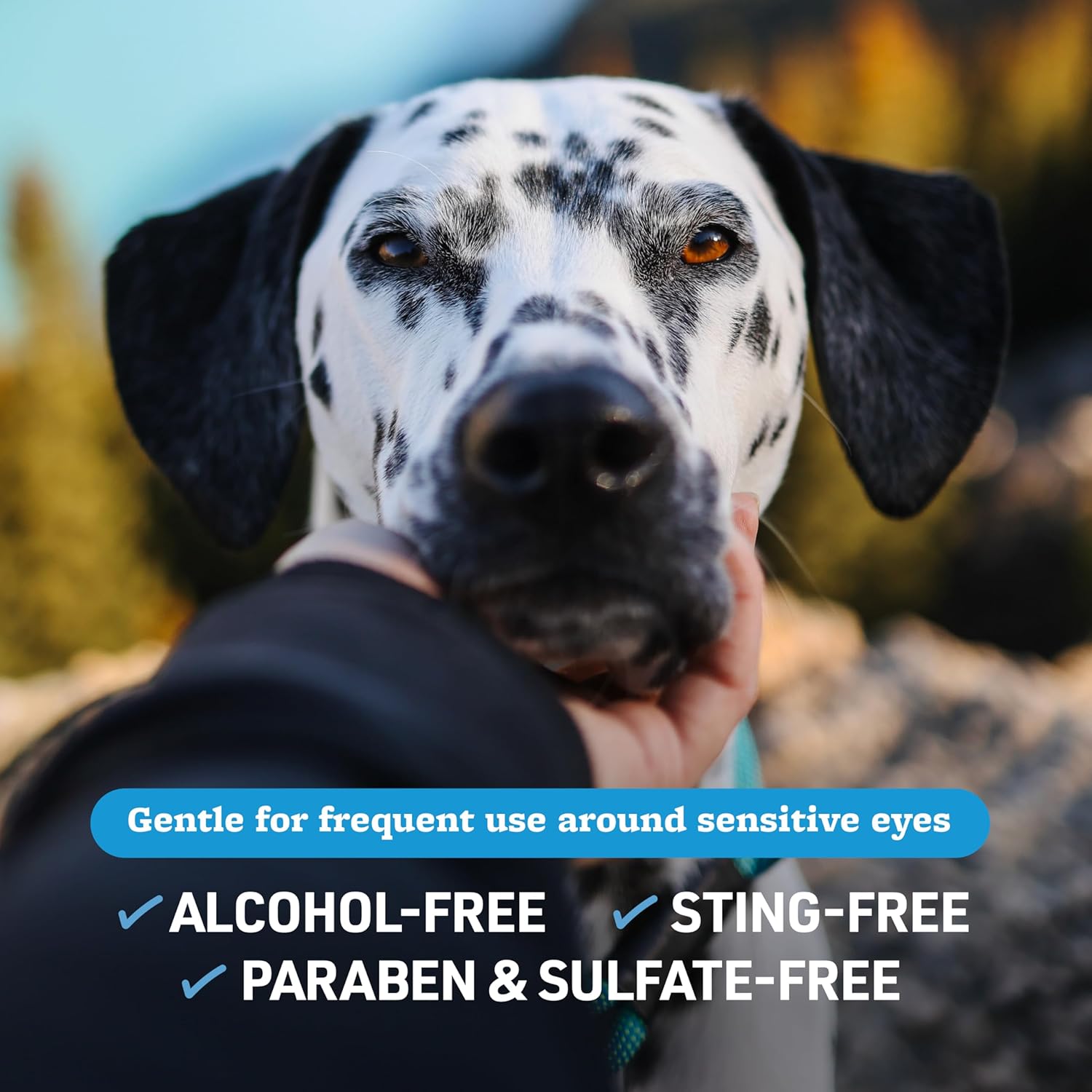 Pre-moistened fragrance-free pet eye wipes for daily cleaning