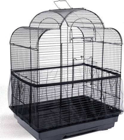 Hakeeta Bird Cage Skirt, Mesh Bird Seed Catcher, Birds Cage Airy Net Cover, Soft Nylon Ventilated Skirt Traps Cage Basket Seed Guard Parrot with Adjustable Drawstring.(Large Size-XL(White) - Image 11