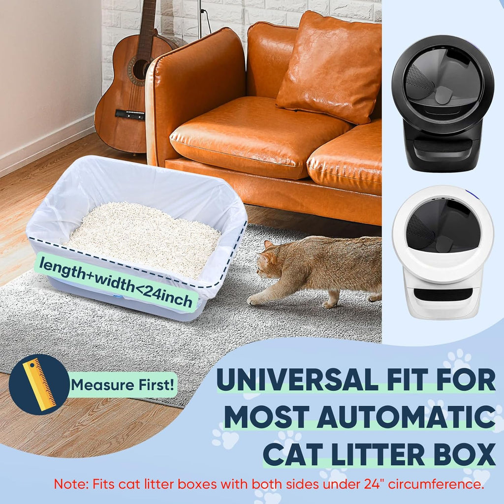 Drawstring cat waste bag being pulled for disposal