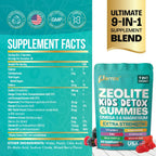 Parrox 9-in-1 sugar free berry gummies nutritional facts label