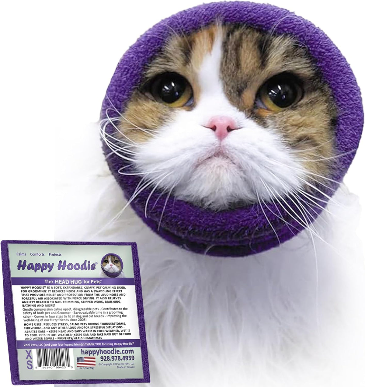 Happy Hoodie The Original Dog & Cat Calming Band - American Brand - Anxiety Relief/Noise Protection - Grooming - Thunder - Fireworks (Large, Black) - Since 2008 - Image 14