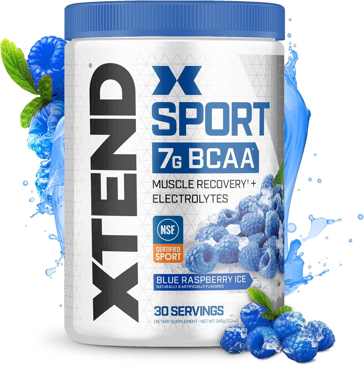 Scivation Xtend Sport Bcaa Blue Raspberry Ice front view container
