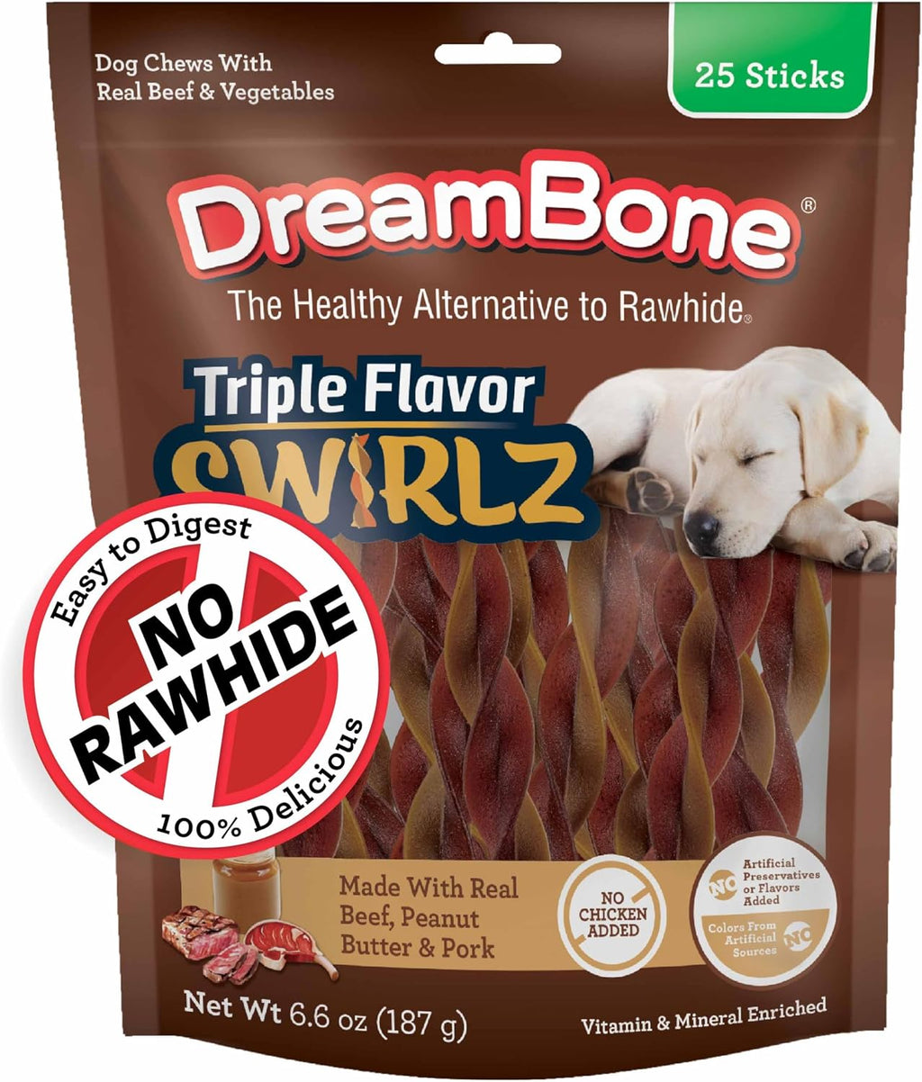 Premium imported USA DreamBone dog treats package side view