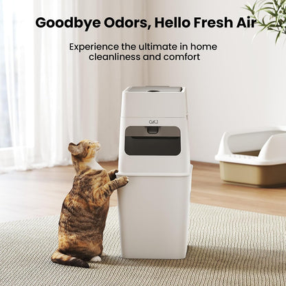 GKJ Odor Barrier Litter Bags showing compatibility with automatic trash bins