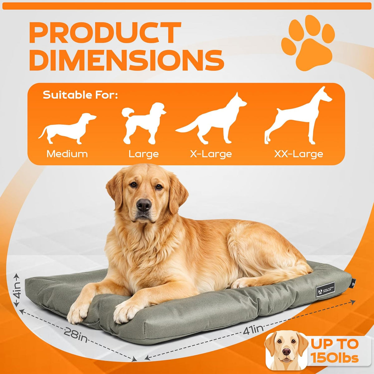 Side profile of 1231 Brands chew proof pet crate mat