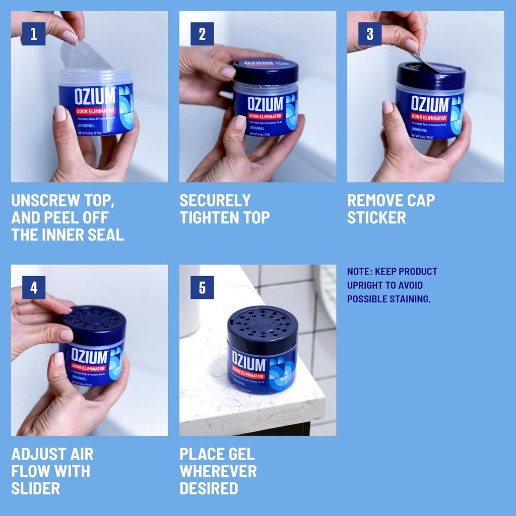 Ozium pet and musty smell eliminator gel for closets and bathrooms