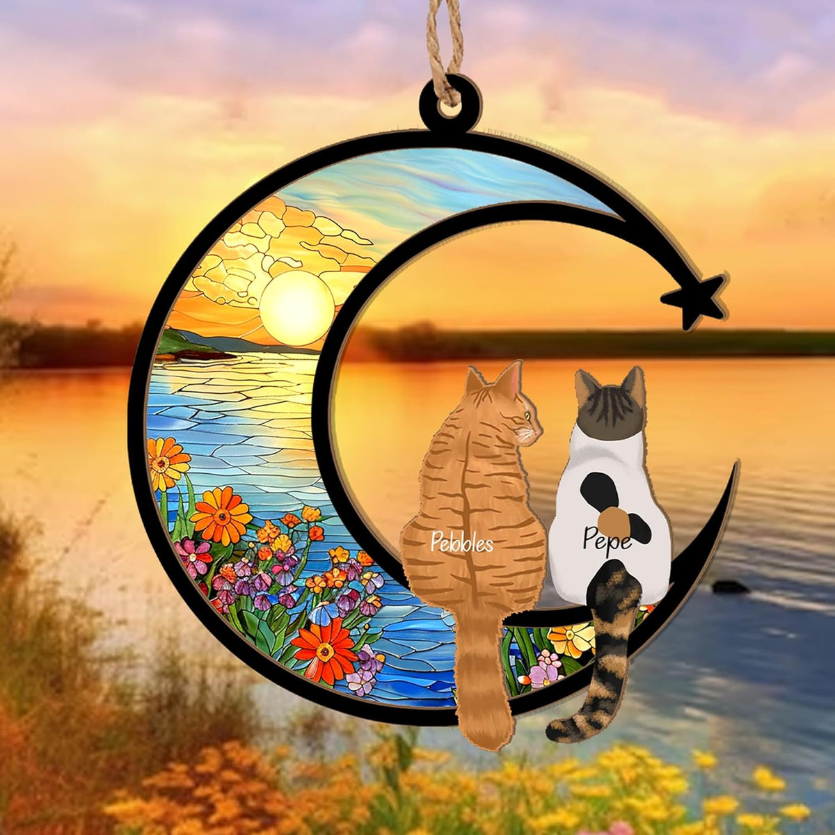 Thunala custom pet loss keepsake showcasing dual layer wood and acrylic design details