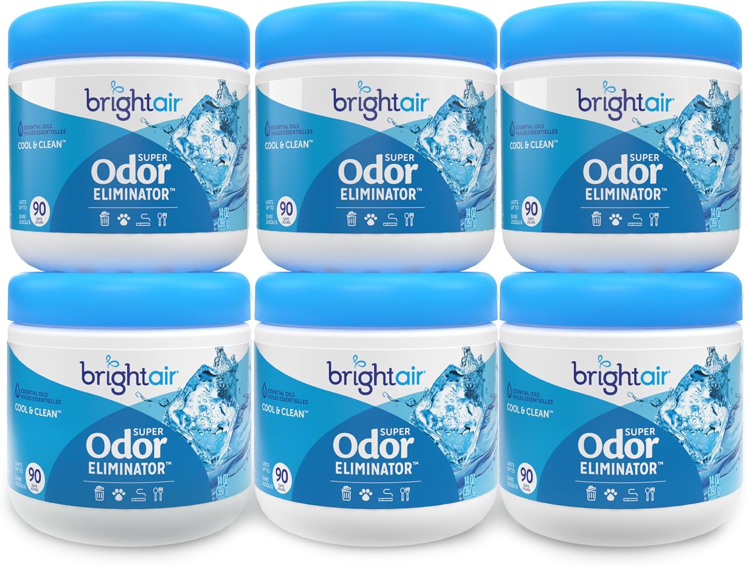 Bright Air 14 oz. Super Odor Eliminator, for Medium-Size Spaces, Cool Citrus Scent, Case of 6, Air Freshener, Natural Essential Oils, Lasts Up to 90 Days Each - Image 10