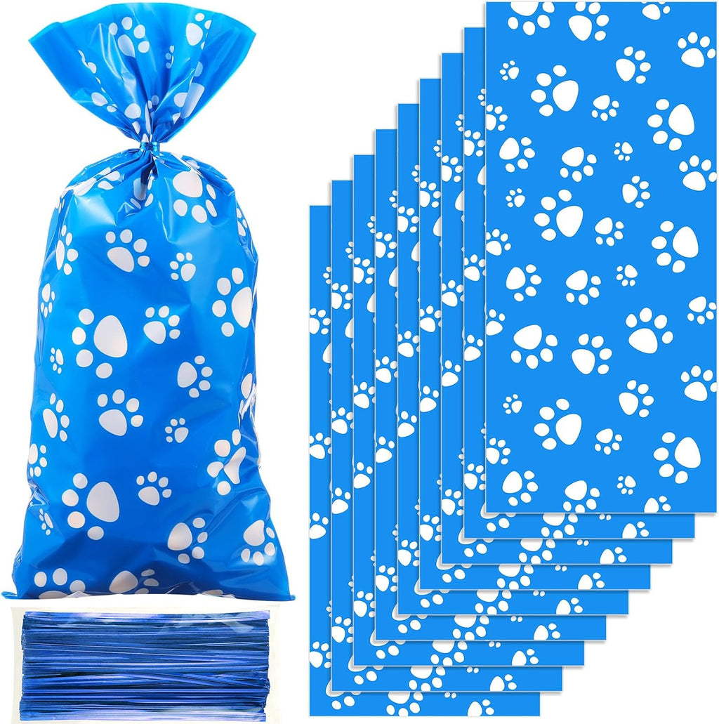 Blulu 100 Pieces Dog Treat Bags Puppy Party Favor Pet Paw Cone Cellophane Bags Candy Heat SealableDog Paw Gift with 100 Pieces Silver Twist Ties for Pet Cat Treat Party Favor(Black) - Image 14