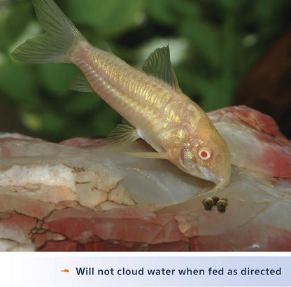 Close up of Aqueon natural ingredients fish food label