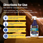 Authentic USA imported equine fly repellent bottle packaging