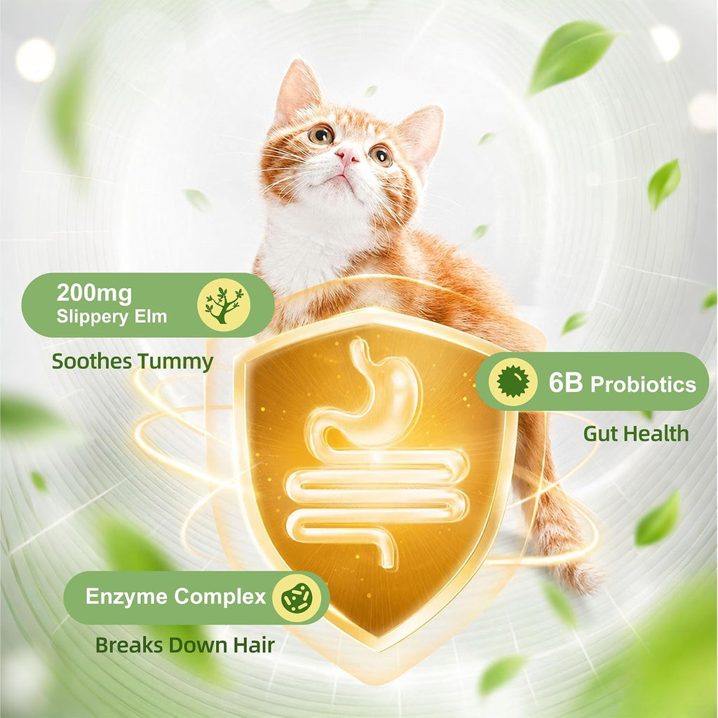 PETTERM probiotic cat hairball control food topper packaging back details