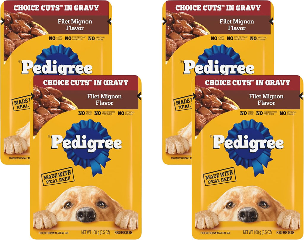 Pedigree Choice Cuts in Gravy Wet Dog Food, Adult Soft Wet Dog Food, Filet Mignon Flavor, 3.5 oz. Pouch - Image 11