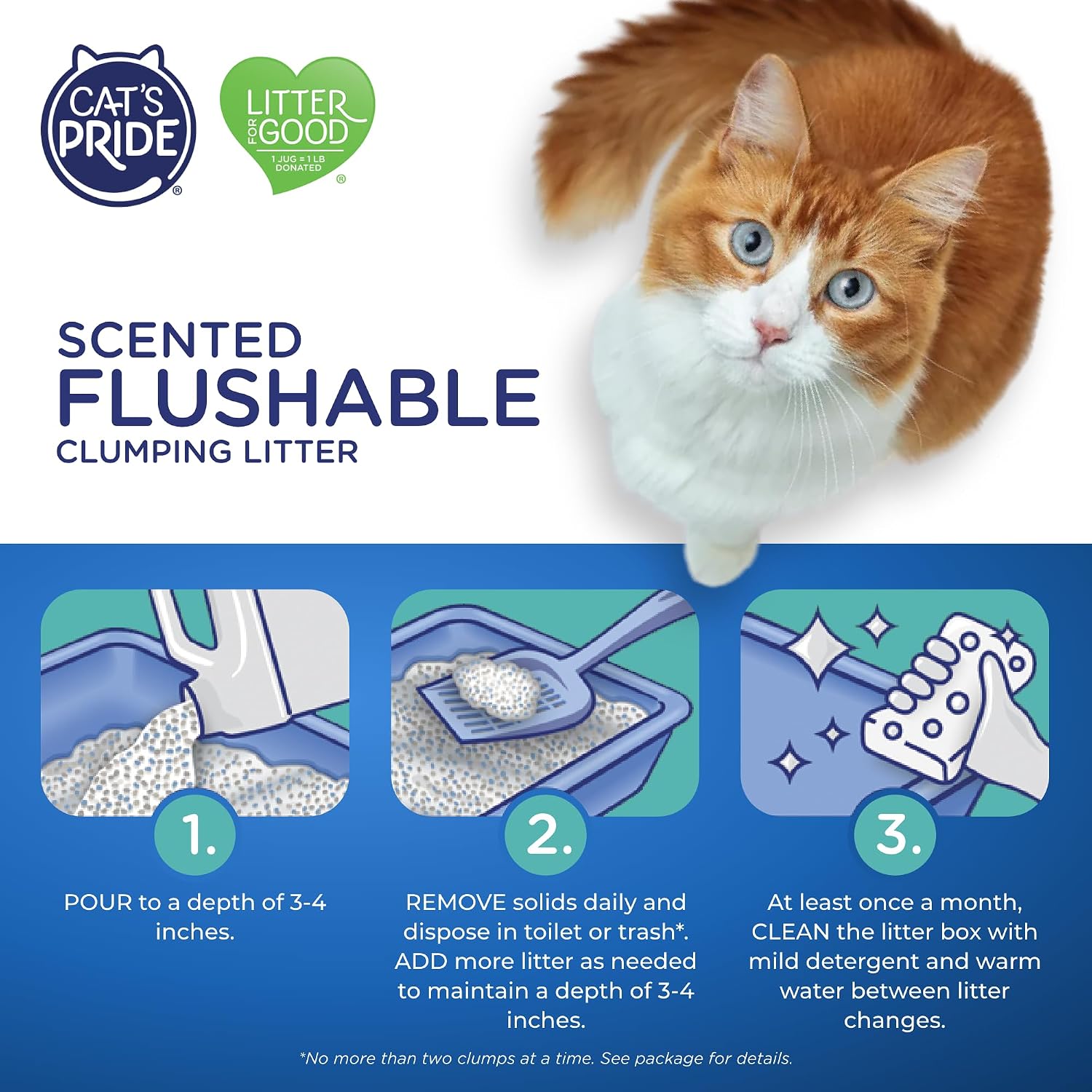Cat's Pride cat litter 10lb jug label details