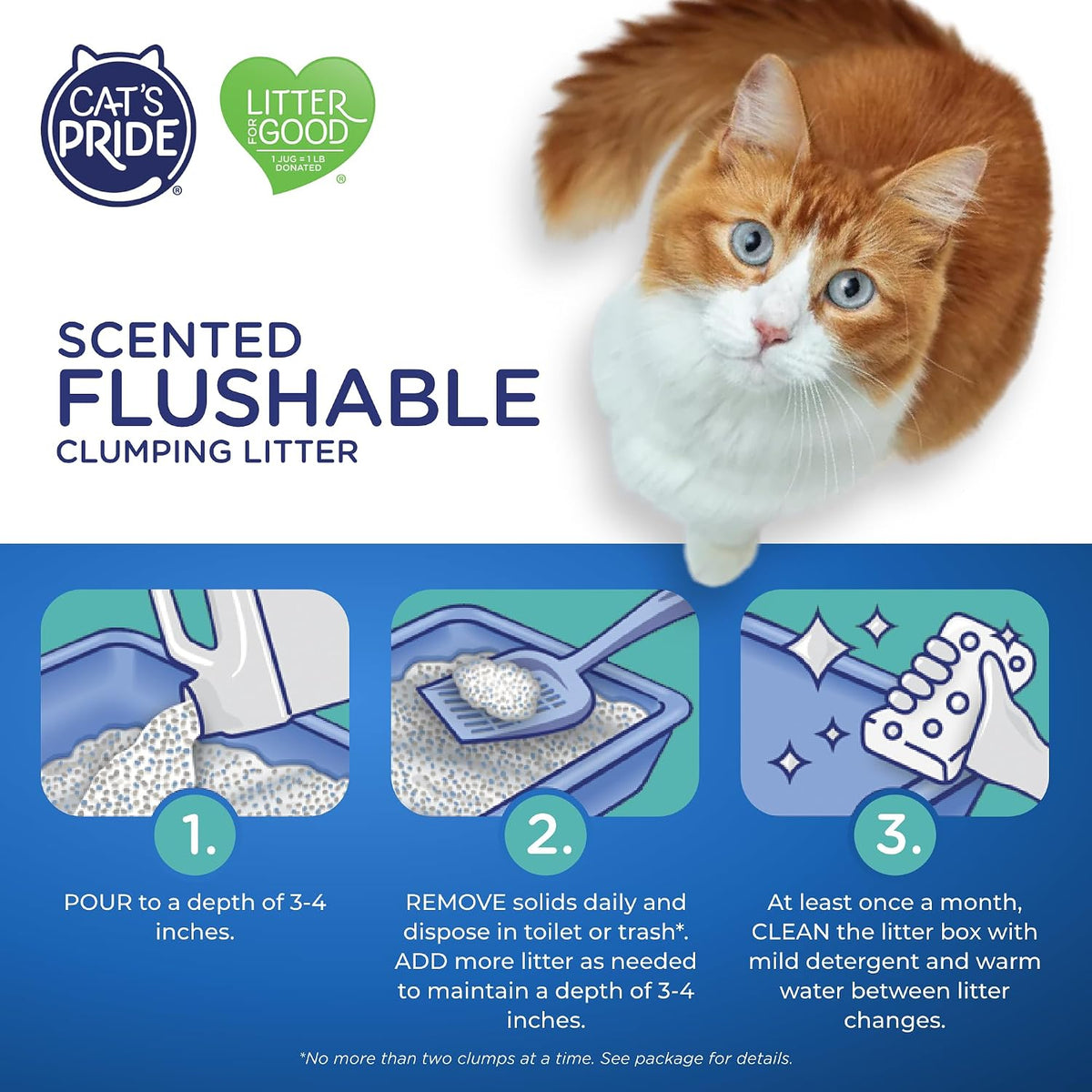 Cat's Pride cat litter 10lb jug label details