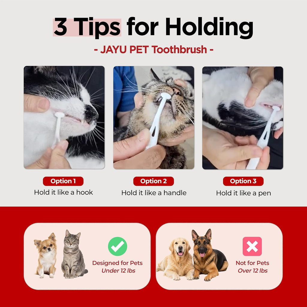 Side profile of Jayu Pet Dental Care Brush for easy cleaning