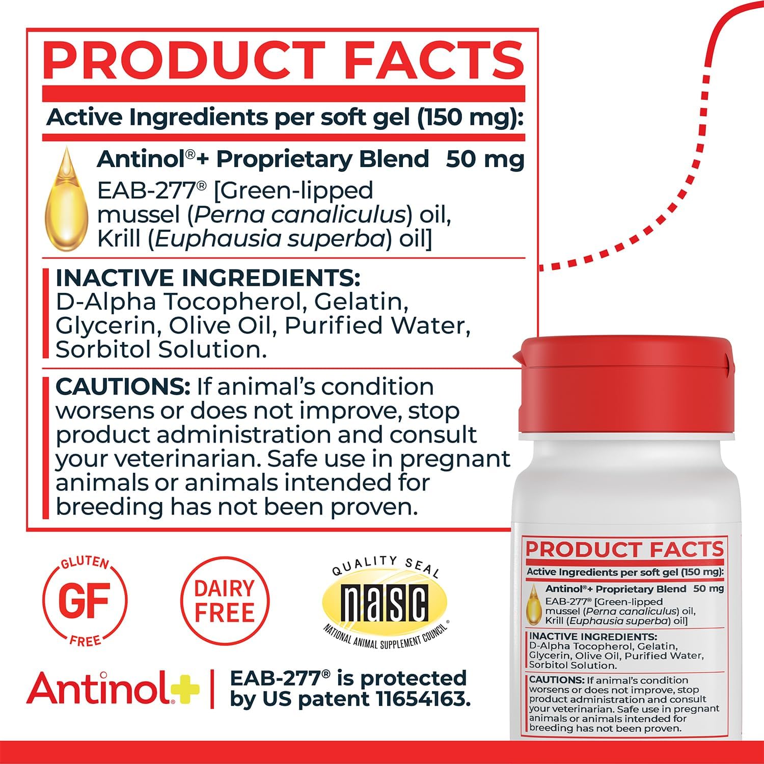 Antinol Plus, Mobility, Hip, and Joint Supplement for Dogs, Green-Lipped Mussels and Krill Oil - Dog Joint Supplement, Better and Faster Than Glucosamine and Chondroitin, 120 Soft Gels - Image 9
