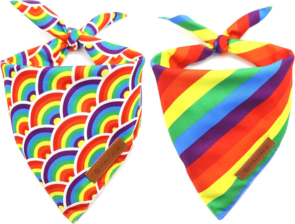 Detailed texture view of Realeaf premium dog neckwear fabric quality and star details.
