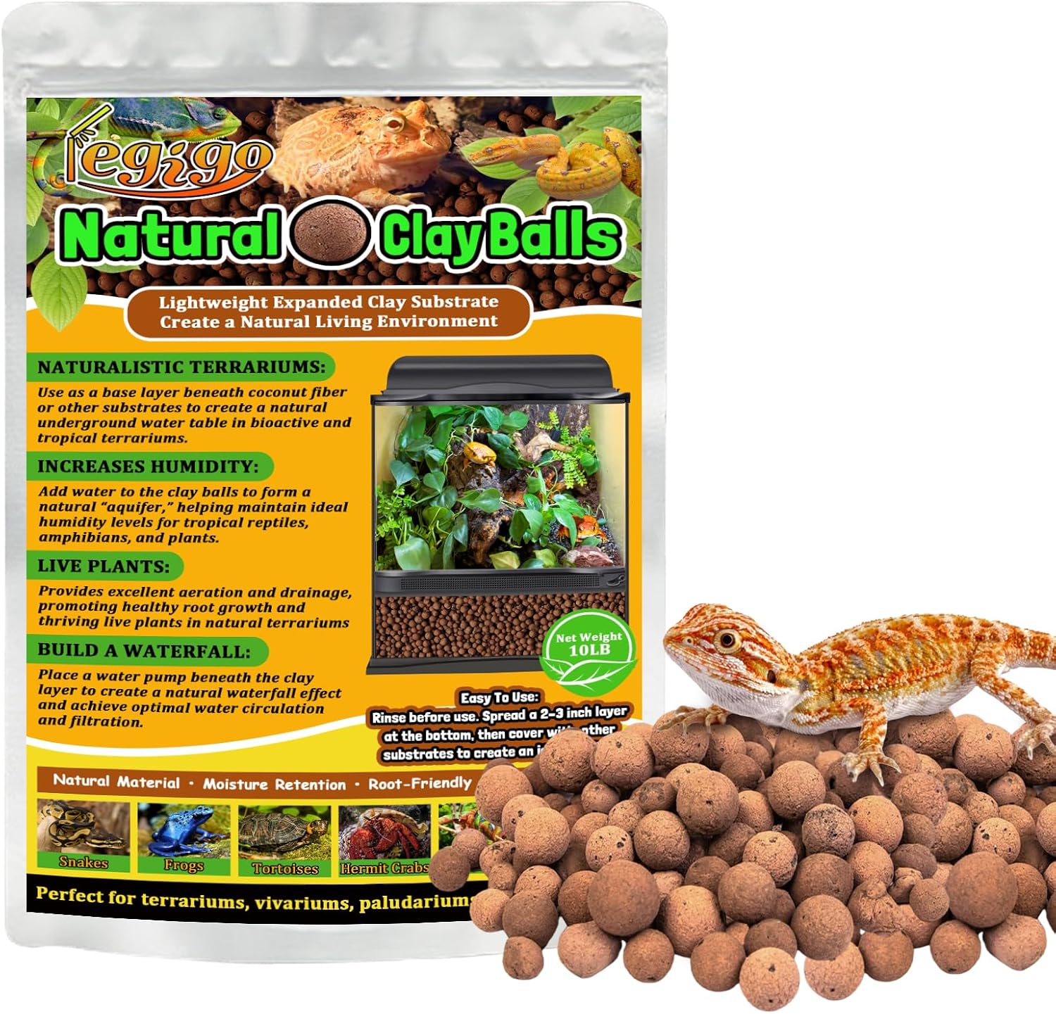 Legigo Leca balls terrarium substrate front view packaging