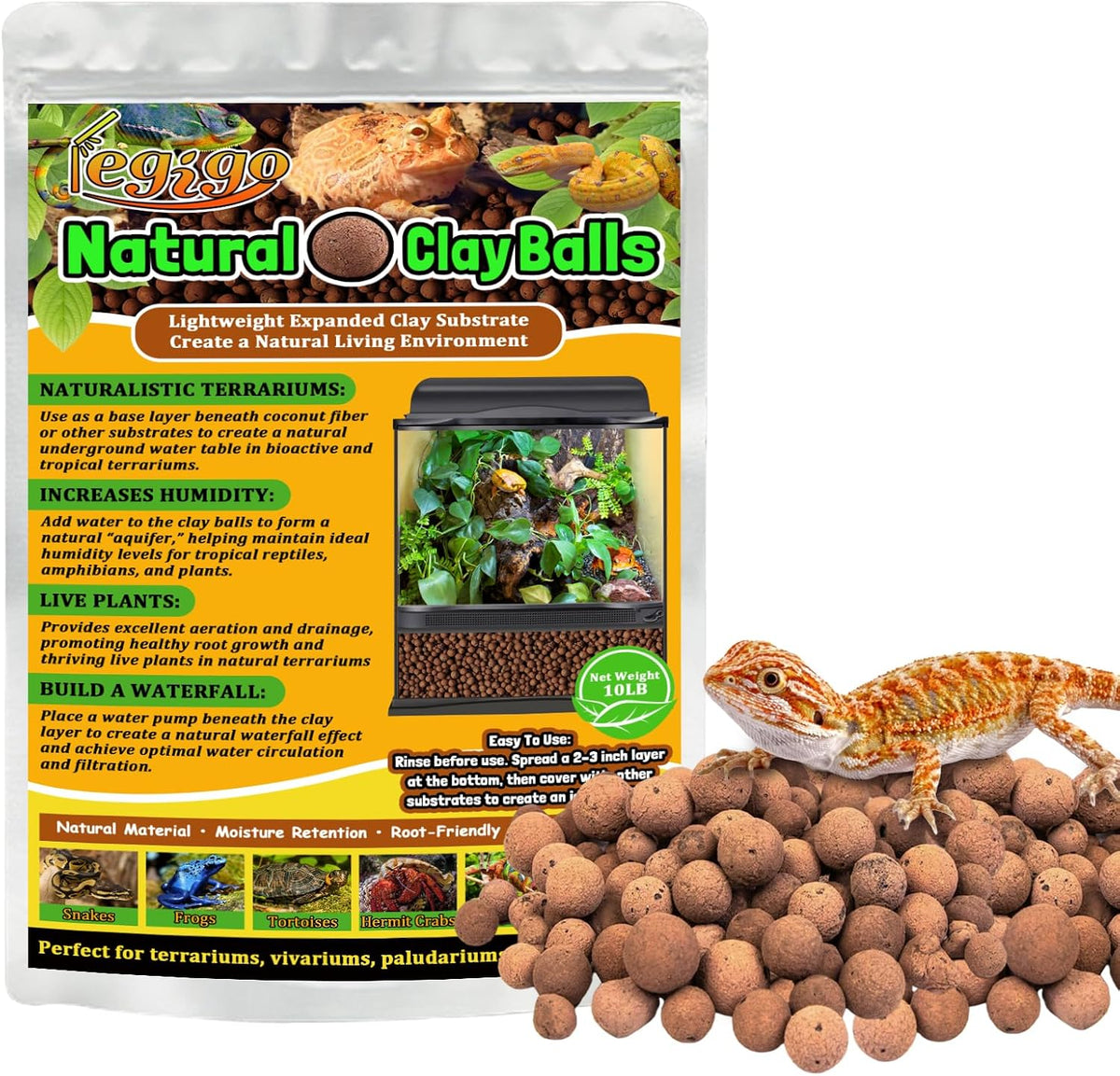 Legigo Leca balls terrarium substrate front view packaging