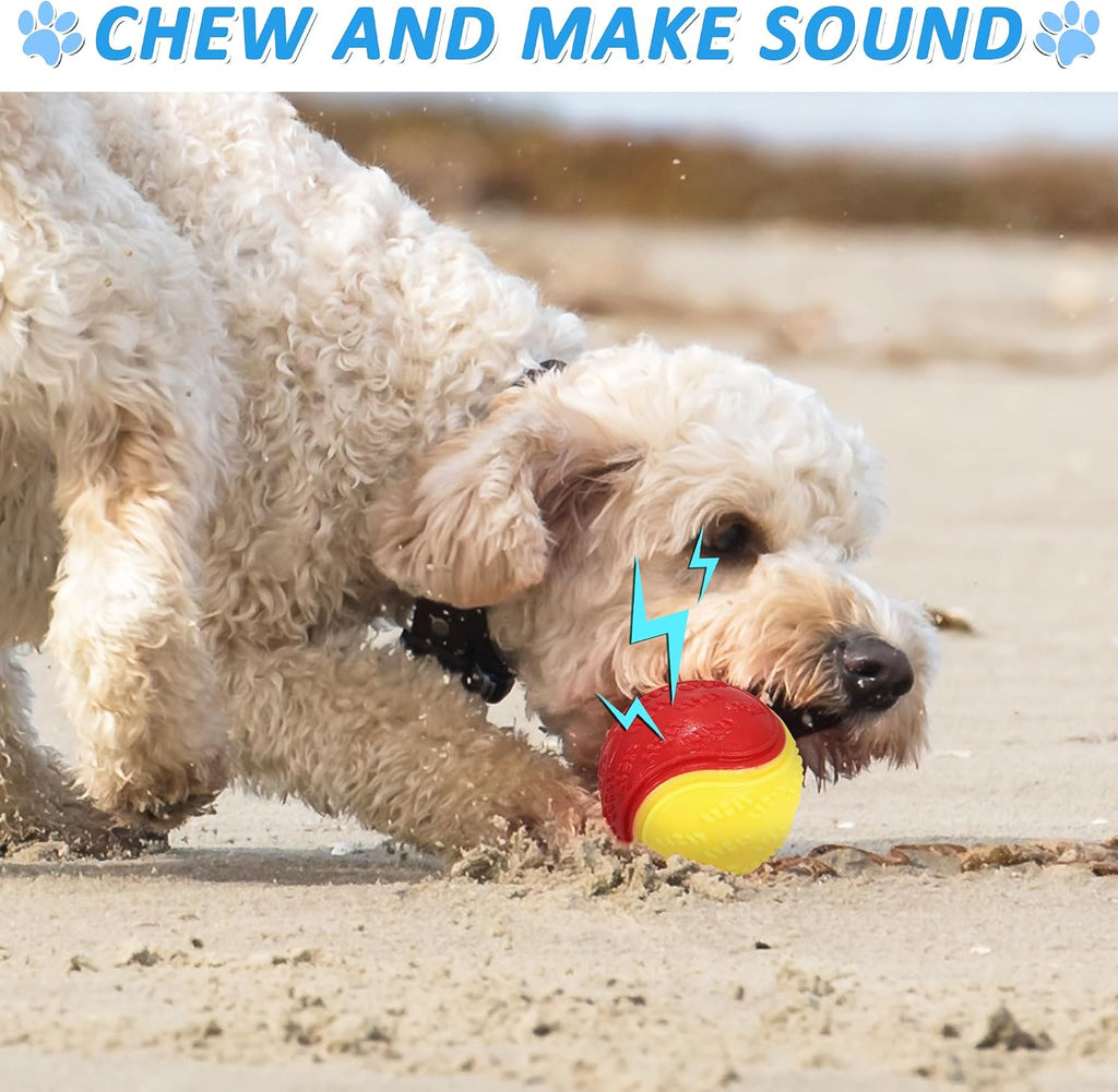 Side profile of Lechong squeaky fetch ball for dogs