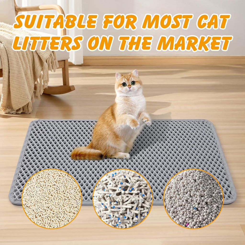 Anti slip backing texture shown on the underside of the Ondware cat litter box mat