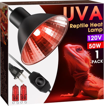 Briignite Reptile Heat Lamp 50W G9 Halogen Heat Bulb & Dome Reptile Light Fixture, Aluminum Reflector, UVA Basking Light for Reptiles, Dimmable Heat Lamp for Chicken Turtle Snake Gecko Lizard - Image 11